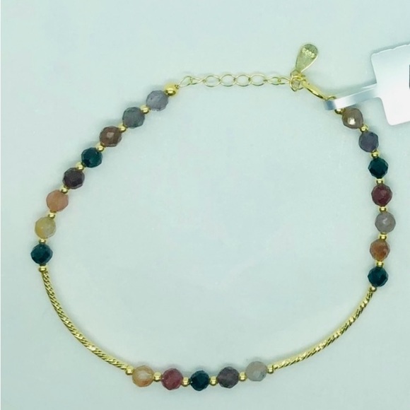 Multicolor Spinel Bead YG/925 Bracelet - Picture 3 of 4